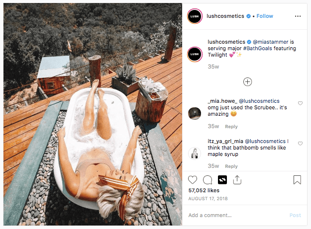 Lush instagram UGC example