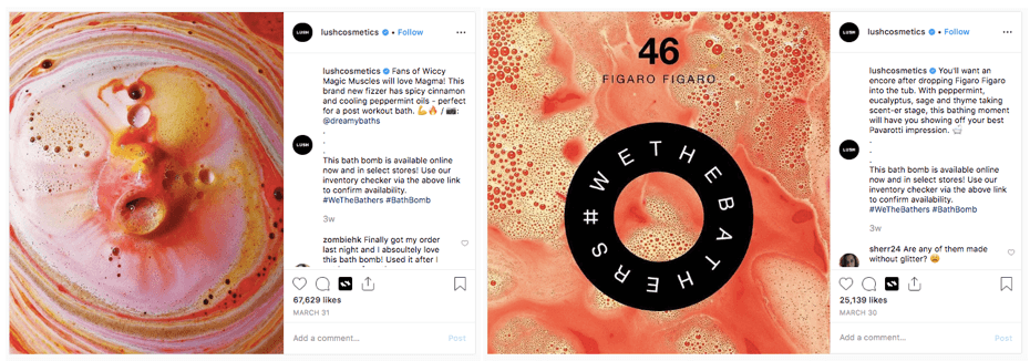 Lush cosmetics instagram UGC example